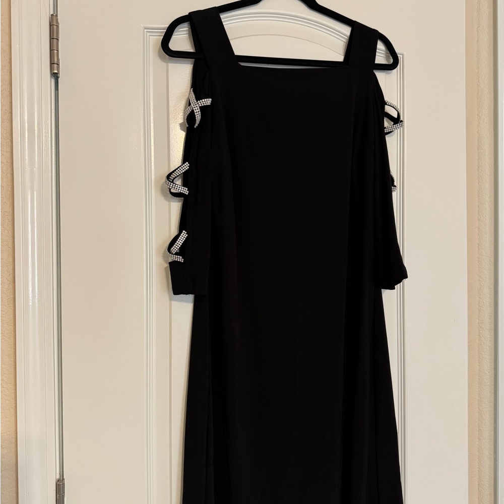 MSK Black Cut Out Tiered Cocktail Dress